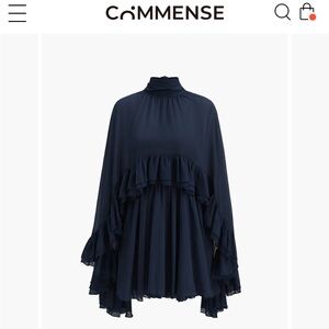 NWT Commense Midnight Blue Ruffle 2-piece dress